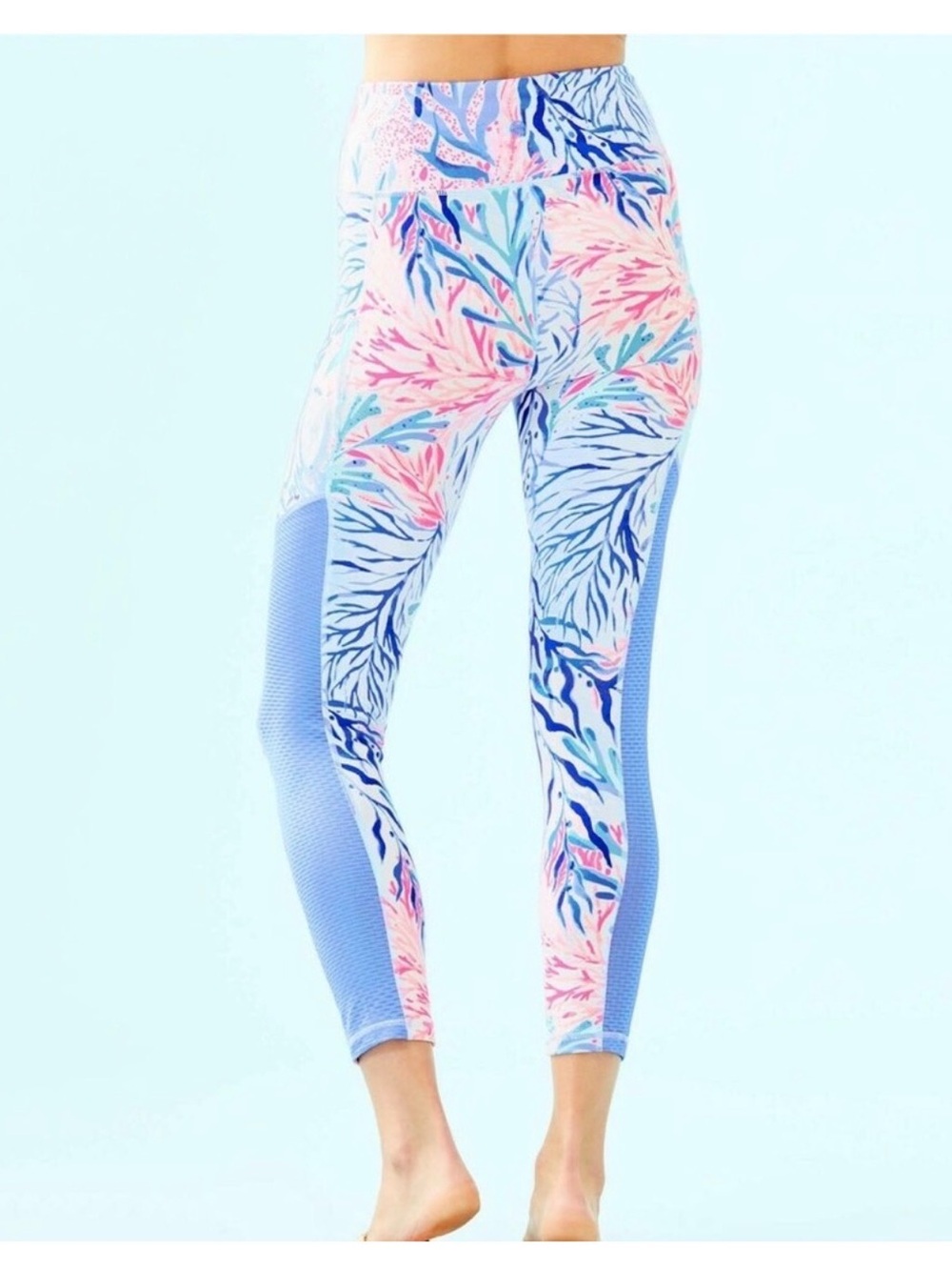 Lilly Pulitzer Luxletic Weekender high-rise leggings in the Kaleidoscope Coral